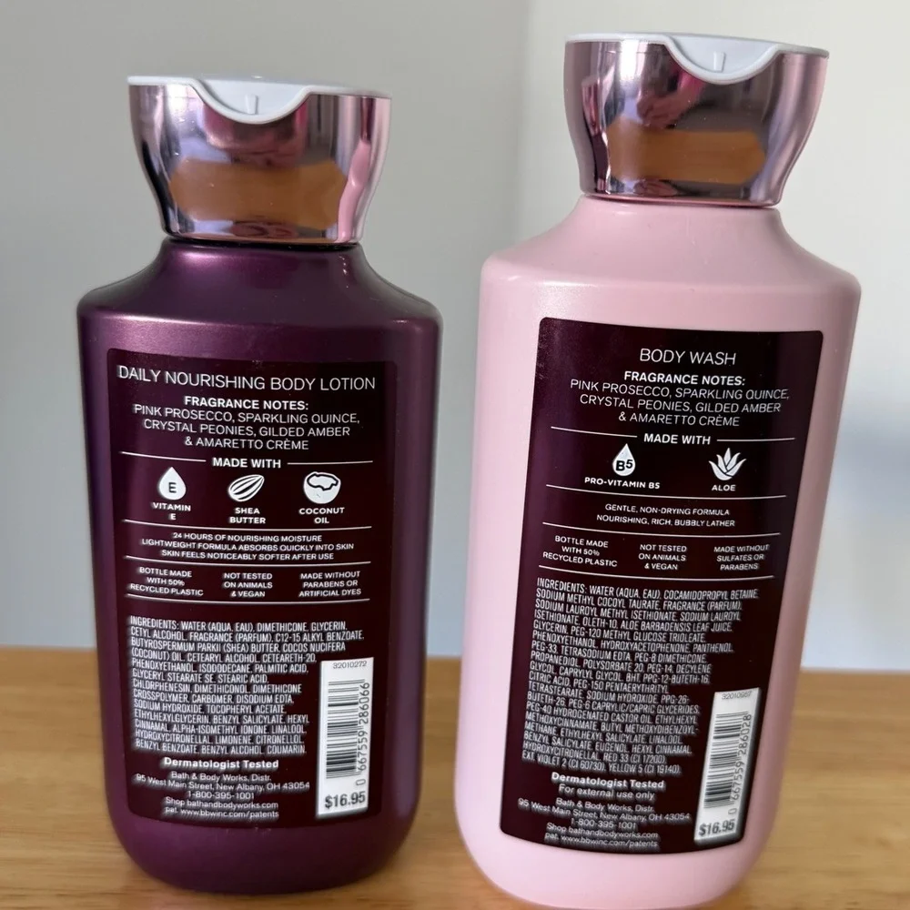 Bath & Body Works A‎ Thousand Wishes Body Wash + Body Lotion Set of 2 Pink Gift